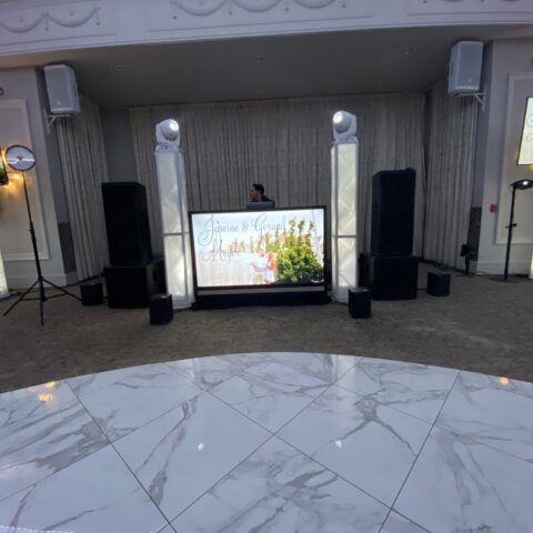 DJ booth with video