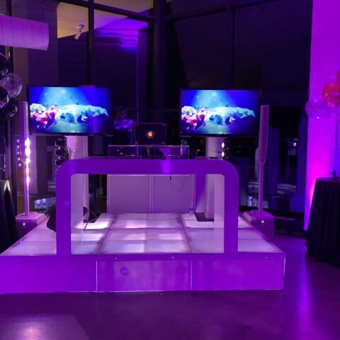 Interactive stage design encouraging social media engagement.