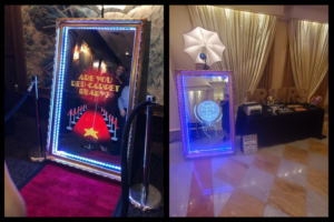 Two different photobooth setups at an event