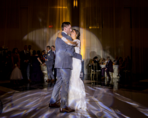 Spotlighting custom lighting designs at a wedding