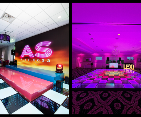 Two different Sweet Sixteen setups: one with 