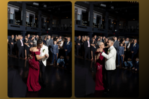 Mother-son and father-daughter dances during a wedding reception