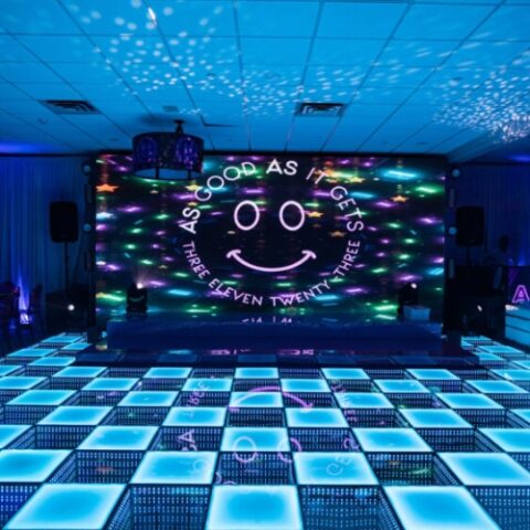 Custom LED dance floor design for a Mitzvah.