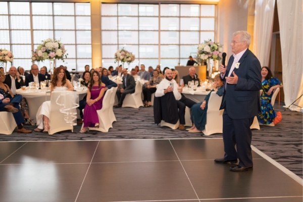 Father of the bride delivers a touching wedding speech.