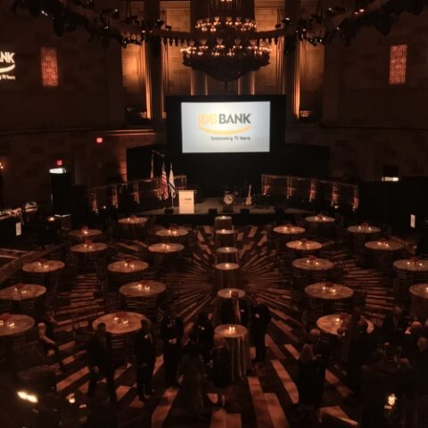 Grand event production with stage.
