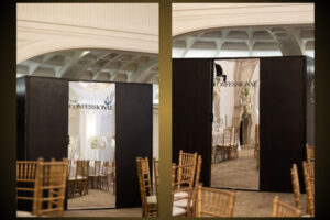 Confessional photo booth at wedding venue