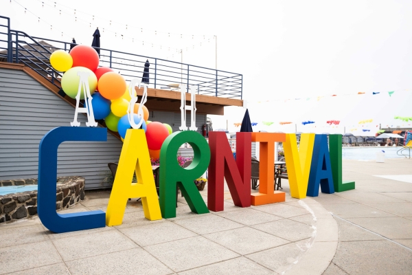 Colorful oversized letters for outdoor event