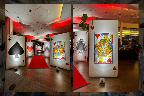 Life-size playing card event props