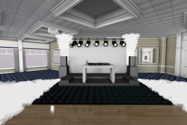 Event stage custom fabrication rendering