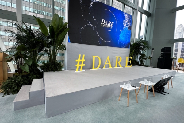 corporate staging size with branded vinyl finish