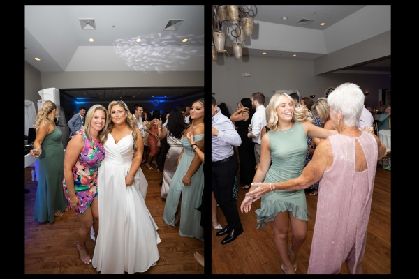 bride and mom dancing