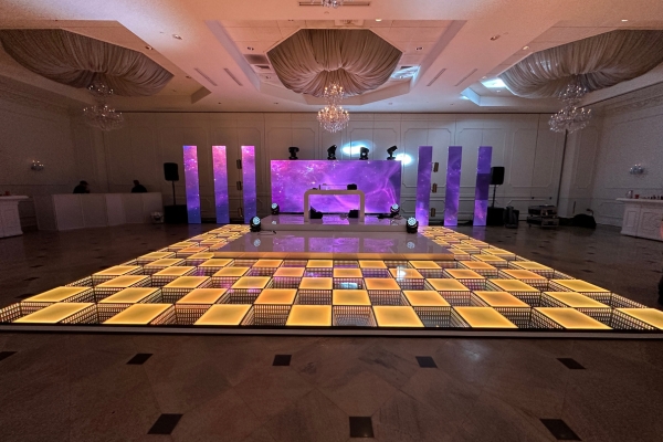 LED dance floor with DJ booth