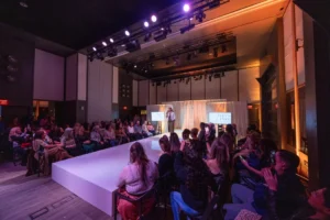 Wide view of fashion show stage