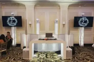 furniture booth at wedding