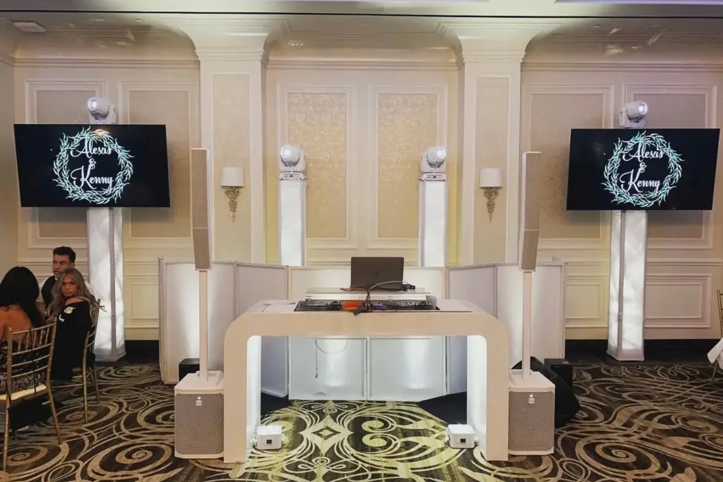 furniture booth at wedding