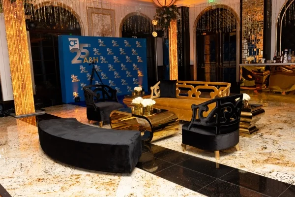 Branded corporate event lounge