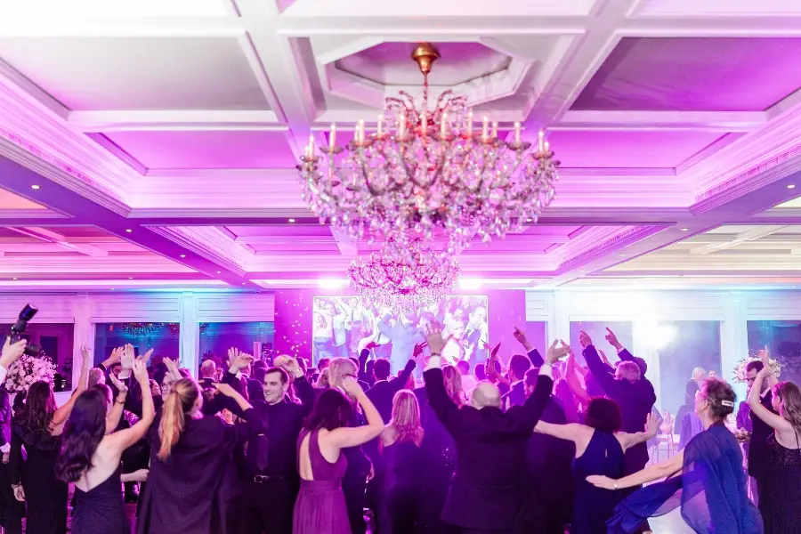 Wedding LED wall with pink lighting